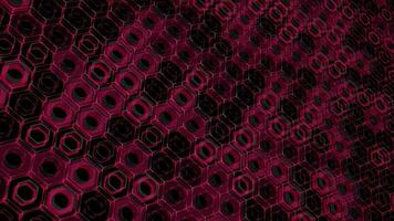 dark pink color 3d hexagonal shapes technology sci-fi background video