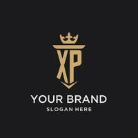 XP monogram with medieval style, luxury and elegant initial logo design vector