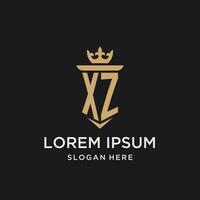 XZ monogram with medieval style, luxury and elegant initial logo design vector