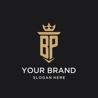 BP monogram with medieval style, luxury and elegant initial logo design vector