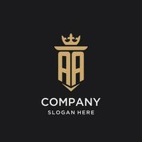 AA monogram with medieval style, luxury and elegant initial logo design vector