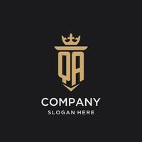 QA monogram with medieval style, luxury and elegant initial logo design vector