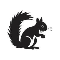 simple squirrel, vintage logo line art concept black and white color, hand drawn illustration vector