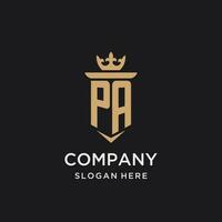PA monogram with medieval style, luxury and elegant initial logo design vector