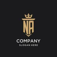 NA monogram with medieval style, luxury and elegant initial logo design vector