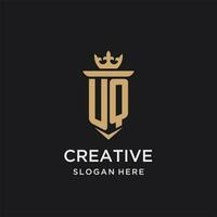 UQ monogram with medieval style, luxury and elegant initial logo design vector