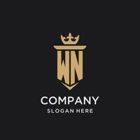 WN monogram with medieval style, luxury and elegant initial logo design vector