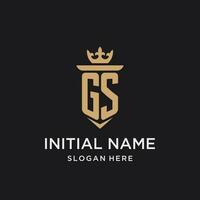 GS monogram with medieval style, luxury and elegant initial logo design vector