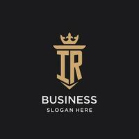 IR monogram with medieval style, luxury and elegant initial logo design vector