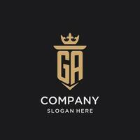 GA monogram with medieval style, luxury and elegant initial logo design vector