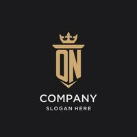 ON monogram with medieval style, luxury and elegant initial logo design vector
