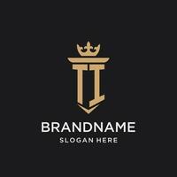 TI monogram with medieval style, luxury and elegant initial logo design vector