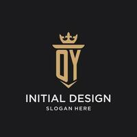 OY monogram with medieval style, luxury and elegant initial logo design vector