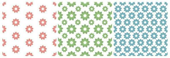 Set of Happy Islamic New Year Seamless Pattern Design Flat Illustration with Muslims Elements in Template Hand Drawn vector
