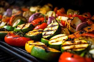 grilled vegetables generative ai photo