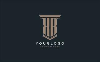 XB initial logo with pillar style, luxury law firm logo design ideas vector