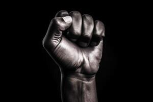 african american hand clenched into a fist photo