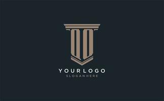 QO initial logo with pillar style, luxury law firm logo design ideas vector