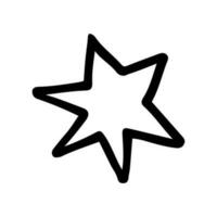 mano dibujado línea Arte de hexagonal estrella en garabatear estilo vector