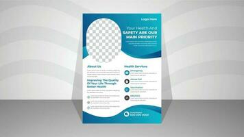 Medical Business Flyer template Design with A4. vector