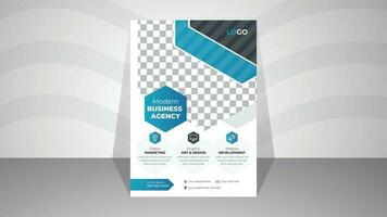 Gradient Modern Flyer Template For Business Agency. vector