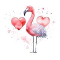 aquarelle rose flamant. illustration ai génératif png