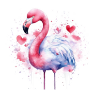 Aquarell Rosa Flamingo. Illustration ai generativ png