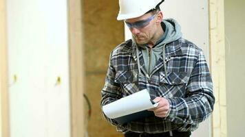 Mid 30s Caucasian Supervisor Signs Paperwork Of Finished Project. video