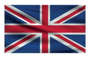 Realistic National flag of United Kingdom. vector