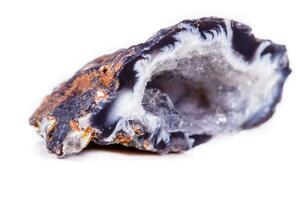 Macro mineral stone agate bud on white background photo