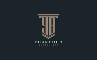 yb inicial logo con pilar estilo, lujo ley firma logo diseño ideas vector