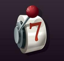 Illustration of a one-armed bandit icon in a casino or slots vector