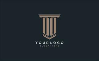 oo inicial logo con pilar estilo, lujo ley firma logo diseño ideas vector