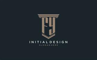 fy inicial logo con pilar estilo, lujo ley firma logo diseño ideas vector