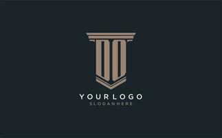 hacer inicial logo con pilar estilo, lujo ley firma logo diseño ideas vector