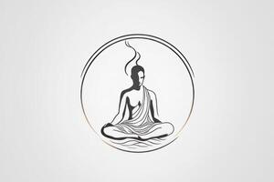 meditation yoga human in lotus minimalist logo oriental deity generative ai photo
