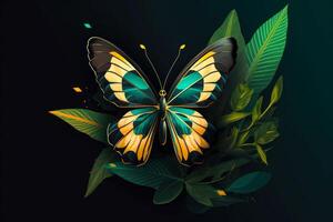 beautiful colorful butterfly logo photo