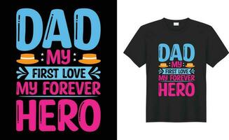 Happy Fathers day typography best T-Shirt Design vector template. Dad Lover Retro vintage, simple, gift, heart, Funny, poster, family, papa, son, Daddy graphic print ready quotes Bundle Shirts.