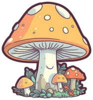 Pilz Aufkleber transparent Illustration. ai generiert. png