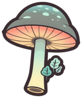 Mushroom sticker transparent illustration. . png