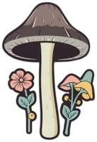 Mushroom sticker transparent illustration. . png