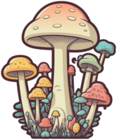 Mushroom sticker transparent illustration. . png