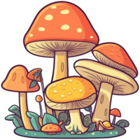 Pilz Aufkleber transparent Illustration. ai generiert. png