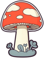 champignon autocollant transparent illustration. ai généré. png