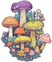 Mushroom sticker transparent illustration. . png