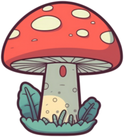 Pilz Aufkleber transparent Illustration. ai generiert. png