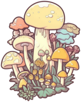 Mushroom sticker transparent illustration. . png