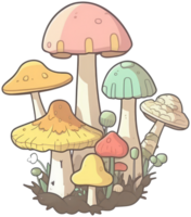 Mushroom sticker transparent illustration. . png