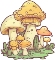 champignon autocollant transparent illustration. ai généré. png