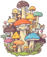 Mushroom sticker transparent illustration. . png